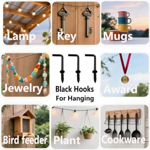 150 PCS 7 Shaped Right Angle Screw Hooks,7/8 Inch Screw in L Shaped Hooks for Hanging Lamp,Plants,Decorations,kitchenware and DIY Crafts - size: 7/8inch 150pcs