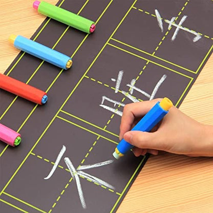 5 Pieces Colorful Plastic Chalk Holders，Blackboard Adjustable Set for Teachers School Office Drawing Board，It protects your hands from direct contact with chalk, 5 Count (Pack of 1)