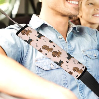 2 Pack Cute Dachshund Dogs Puppy Pet Seat Belt Cover Universal Fit Seat Belt Cushion for Kids, Stroller Pushchair High Chair, Neck and Shoulder Support - color: Pattern 98