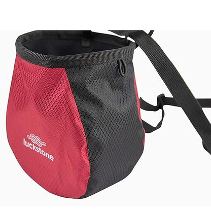 Climbing Chalk Bag Storage Pouch Adjustable Waist Belt Sock Gym Refillable Packaging for Rock Climbing Hunting Sports Bouldering Deadlifting - color: Red