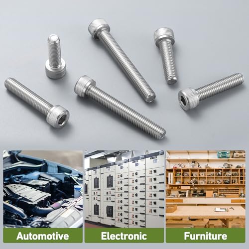 M6-1.0 x 80mm Bolt, 20PCS M6 Hex Socket Head Cap Screws Bolts, 304 Stainless Steel 18-8, Full Threads, Allen Socket Drive, with Hex Spanner - size: M6x80mm