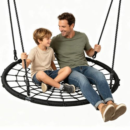 ZENY 48'' Spider Web Tree Swing for Kids and Adults, Steel Frame, 660 lb Capacity, Outdoor Swing Set,Hanging Straps, Adjustable Ropes (48 inch) - size: 48 inch