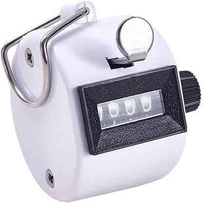 White Deer Hand Tally Counter 4 Digit Number Dual Clicker Golf Handy Convenient - color: white