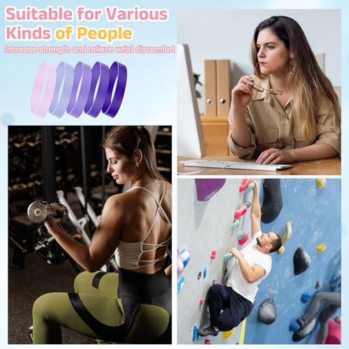 Finger Resistance Bands, Level Finger Grip Strengthener Grip Forearm Thumb Exerciser - color: Purple Series