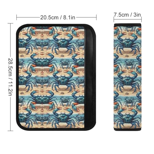 1 Pair Universal Soft and Comfortable Car Seat Belt Pad for Girls and Boys, Most Cars, Coastal Crabs Harness Pads Strap, Neck and Shoulder Support - color: Pattern 143