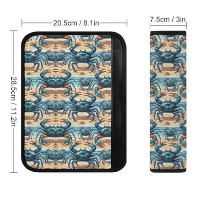 1 Pair Universal Soft and Comfortable Car Seat Belt Pad for Girls and Boys, Most Cars, Coastal Crabs Harness Pads Strap, Neck and Shoulder Support - color: Pattern 143