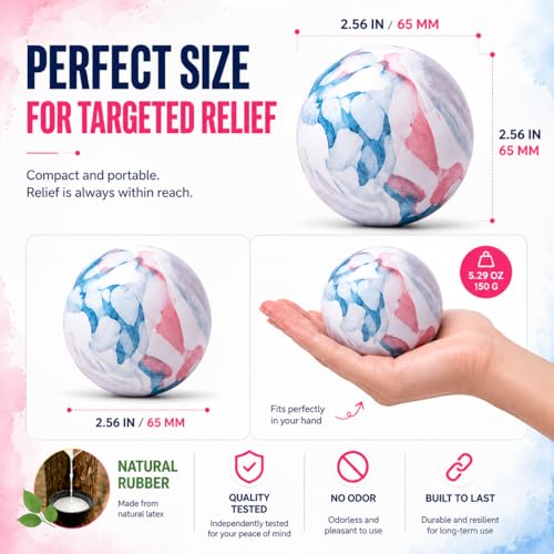 FITZELAR Massage Lacrosse Balls for Myofascial Release, Quality Certification, Massage Deep Tissue for Back and Shoulder, Trigger Point Therapy, Muscle Knots, Relieving Muscle Pain - color: Pink Mix Blue
