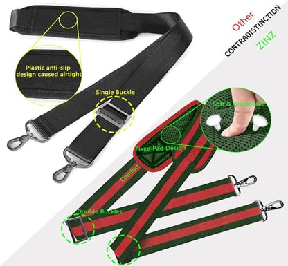 ZINZ Shoulder Strap 58" Ultra-Thick Fixed Padded and Adjustable Buckles Crossbody Strap for Briefcase Laptop Bag Luggage - color: Stripes-grrdgr