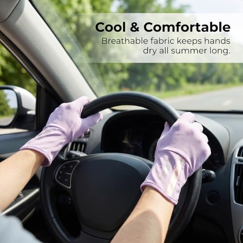Protection Gloves for Women, Sun Protection Fingerless Touchscreen Driving Riding Gloves - color: Deep Purple