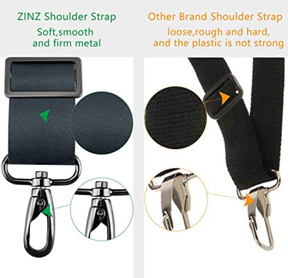 ZINZ Shoulder Strap 58" Ultra-Thick Fixed Padded and Adjustable Buckles Crossbody Strap for Briefcase Laptop Bag Luggage - color: Dark Gray