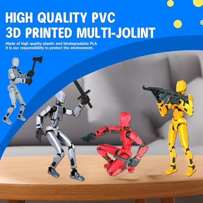 MerryXD T13 3D Action Figure,Assembly Completed Dummy Nova Titan Lucky 13 Action Figure 3D Printed Multi-Jointed Movable Toy Silver - color: Silver