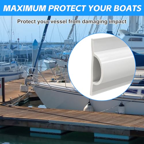 10 Pack Dock Edging Side Gard, 20 Feet Dock Guard with Heavy Wall Sections for Greater Protection – Commercial Grade Double Molded Material (White) - color: 20 Feet White, style: Straight angle 10pack