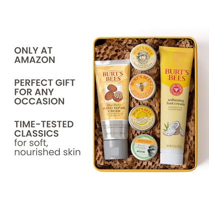 Burt's Bees Valentine's Day Gifts Ideas - Classics Set, 6 Products in Giftable Tin, Cuticle Cream, Hand Salve, Lip Balm, Res-Q Ointment, Hand Repair and Foot Cream - size: 6 Piece Set