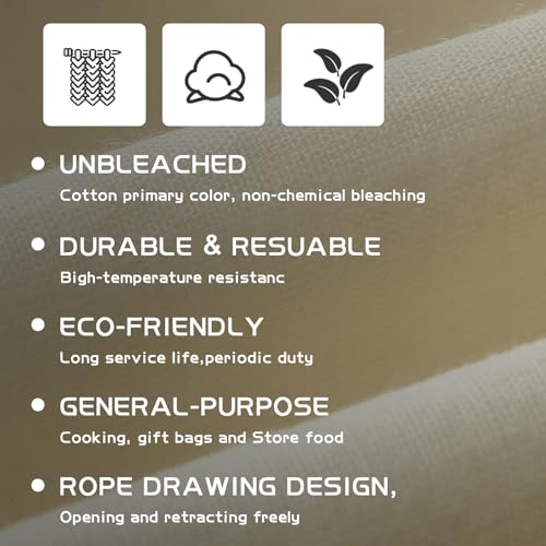 Tatuo 50 Pcs 18 x 20 Inches Cotton Bags with Drawstring Large Reusable Produce Bags Linen Empty Storage Pouches Canvas Fabric Sachet for Cloth Bread Food Storage - size: 18 x 20 Inches (Pack of 50)