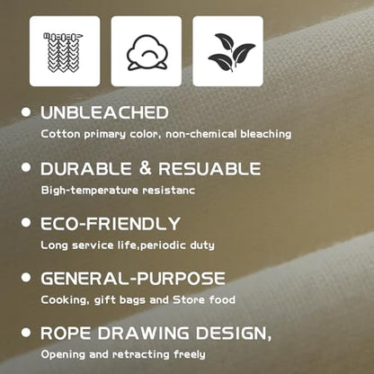 Tatuo 50 Pcs 18 x 20 Inches Cotton Bags with Drawstring Large Reusable Produce Bags Linen Empty Storage Pouches Canvas Fabric Sachet for Cloth Bread Food Storage - size: 18 x 20 Inches (Pack of 50)