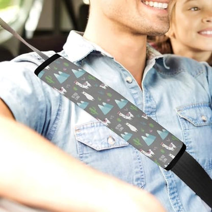 Soft Padded Car Seat Straps Shoulder Pads for Elderly Support, All Vehicles, 1 Pair Llama Alpaca Cactus Shoulder Protector Anti-Slip Pad - color: Pattern 690