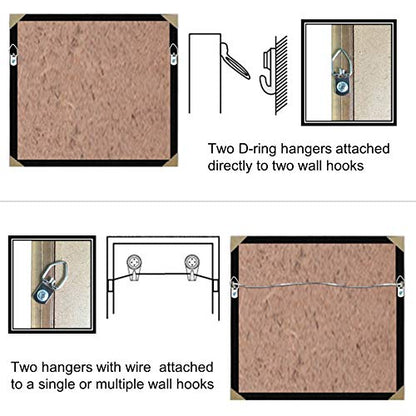 150 Pack Small D-Ring Steel Picture Hangers with Screws (Silver) | Metal Picture Hanging Kit, Picture Frames Hangers, For Hanging Photo Frames, Artwork, Paintings, Clock, Canvas Hooks - size: 150 Pack-Single hole