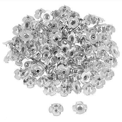 T Nuts zinc Plated Steel, 100PCS Rock Climbing Holds T Nuts Four Pronged Tee Nuts for Furniture Cabinets and Rock Climbing Holds (M5) - size: M5