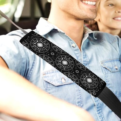 Universal Soft and Comfortable Witchcraft Alter Tarot Galaxy Zodiac Silver Seat Belt Shoulder Pad for Girls and Boys, Most Cars, 2 Pack Seat Belt Covers Cushion Shock Absorption - color: Pattern 297