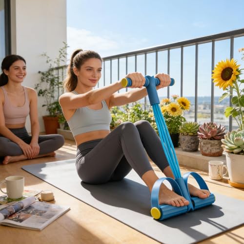 Pedal Puller Resistance Band 8-Tube Puller Rope | with 8-shaped Training Strap Adjustable Elastic Yoga Bands for Stretching for Fitness Workout Pilates - color: Blue