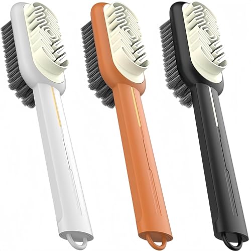 3 Pack Suede Shoe Brush Rubber Shoe Brushes,Suede Cleaner Brush for Shoes,Double-Sided Shoe Cleaning Brush with Soft Bristle,Polish Eraser for Suede Boot Cleaner and Nubuck Brush Shoe Scrubber - color: White Orange Black