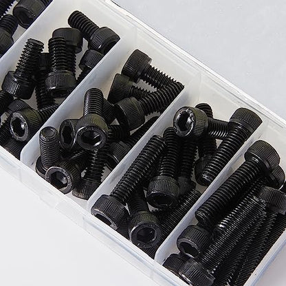 M6 x 10mm 14mm 18mm 20mm 25mm Hex Socket Head Cap Screws Bolts, 12.9 Grade Alloy Steel, Black Oxide Finish, Metric Allen Drive, Fully Threaded, Assortment Kit 50Pcs - size: Socket M6x10-25 mm