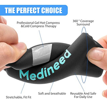 2PCS Finger Sleeves Gel Ice Pack, Lasting Cold Compress Freeze Sleeve, Reusable Finger Brace Ice Packs for Injuries, Arthritis, Tendonitis, Gout, Sprains, Middle Protectors (Black) - color: Black