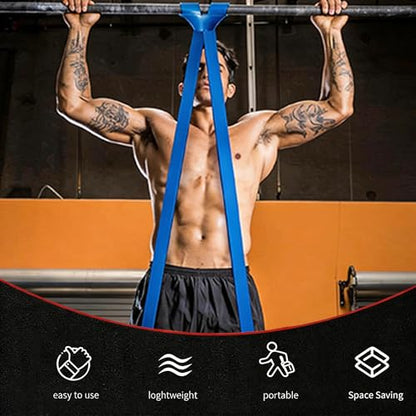 Nexora Heavy Resistance Bands，29KG-79KG，65LBS-175LBS，82 Inch Natural Rubber，Thickness 0.2Inches，Width 2.5Inches, Auxiliary Pull-Up