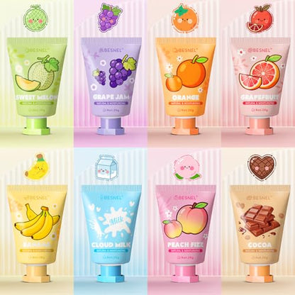 BESNEL 8 Pack Hand Cream Gift Set For Women, Teacher Appreciation Gifts, Mini Hand Lotion Travel Size in Bulk for Dry Cracked Hands, Graduation Gift, Birthday Gift, Bridesmaid Gift,Party Favors - size: 0.7 Fl Oz (Pack of 8)