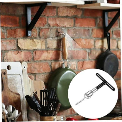 Alipis Manual Installation Tool for Eye Screws and Screw-in Hooks Heavy Duty Steel T Handle Nut Driver for Hooks Sturdy Wrench Tool for Easy Assembly