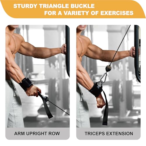 J Bryant Fitness Wrist Straps for Weightlifting and Cable Machines - Premium Padded Wrist Cuffs with Sturdy Triangle Buckle Ideal for Arm Training Tricep Extensions Upright Rows and Recovery Workouts