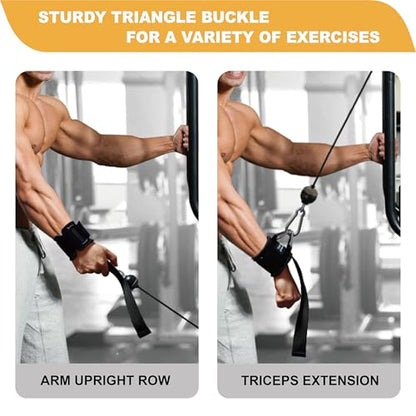 J Bryant Fitness Wrist Straps for Weightlifting and Cable Machines - Premium Padded Wrist Cuffs with Sturdy Triangle Buckle Ideal for Arm Training Tricep Extensions Upright Rows and Recovery Workouts