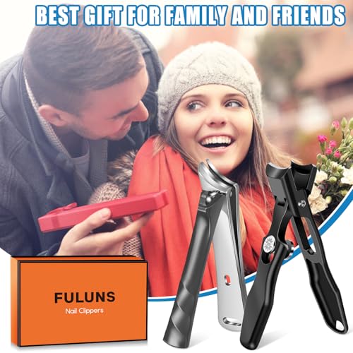 Toenail Clippers for Seniors Thick Toenails, Large Nail Clippers for Men Thick Nails with Catcher, Sharp Fingernail Clipper with Safety Lock Heavy Duty Slanted Nail Cutter Gifts for Men Women Adults - style: Black Slanted Nail Clippers Set