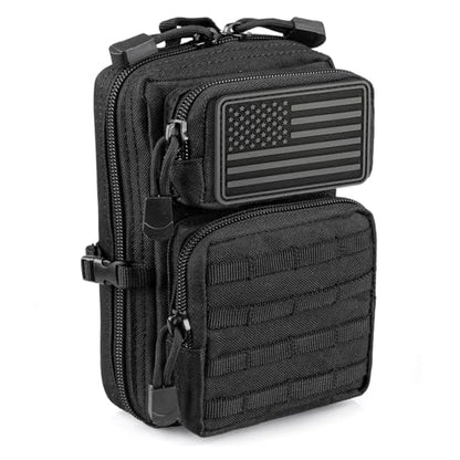 LIVANS Tactical Molle Utility Pouch, EDC Tool Pouch Tactical Phone Pouches Mini Waist Pouches Medical EDC IFAK Pack Mini Design of 3-Day Backpack - color: Black