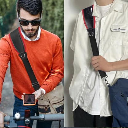 ZINZ Shoulder Strap 68" with Padded, Bag Strap with Dual Buckles and Metal Swivel Hooks for Laptop Bag, Briefcase and More - color: Black Red