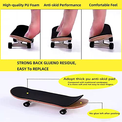 WINDIR 24Pcs Foam Grip Tape +1 Finger Pant for Fingerboards, 38 * 110mm Professional Black Wooden MiNi Skateboards (24+1) - color: 24pcs+1 Finger Pant
