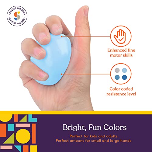 Special Supplies Therapy Putty for Kids and Adults - Resistive Hand Exercise Stress Relief Therapy Putty Kit, Set of 4 Strengths, Three Ounces of Each Putty - color: Ocean Colors