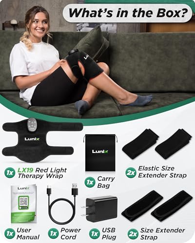 Lunix LX19 Red Light Therapy for Knee, Elbow and Shoulder, Triple Chips LED 850 and 660nm, Infrared Therapy for Circulation & Joint Support, Rechargeable, Adjustable Intensity - size: Knee/Shoulder/Elbow