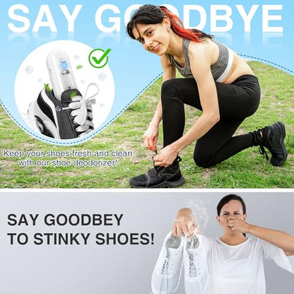 Qualirey Chemical-Free Shoe Deodorizer for Sneaker, Boot, Rechargeable Ozone Technology Shoe Odor Elimination (2 Pack)