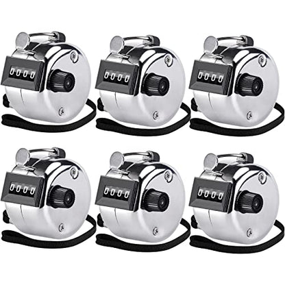 KTRIO Handheld Tally Counter, 4-Digit Mechanical Clicker | Battery-Free Counting, 4-Digit Display, Lightweight ABS Case, Finger Ring, Multi-Use Counter - color: Metallic Color