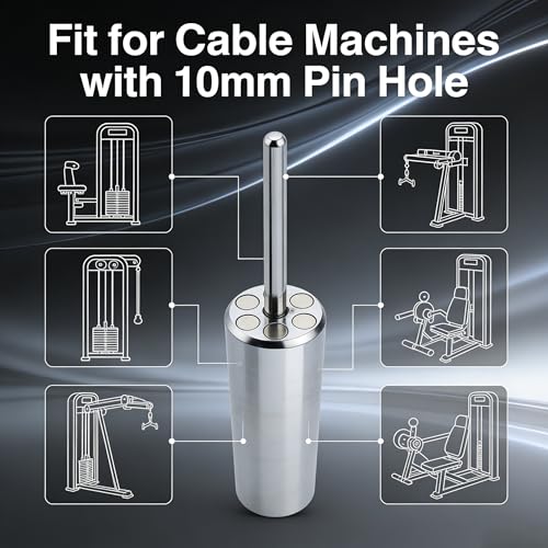 Gym Pin Extender for Weight Stack 10mm Cable Machine Adapter Fit for 2'' 50.8mm Weight Plates Heavy Duty Steel Extension for Gym Cable Machine