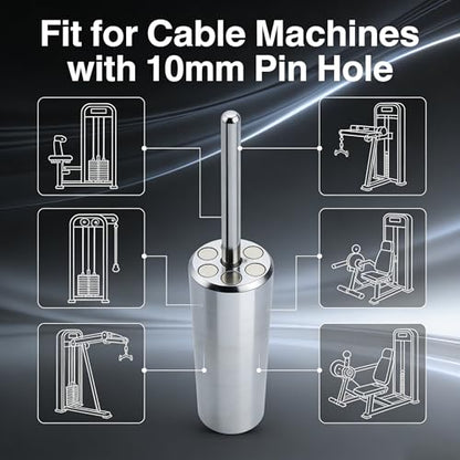 Gym Pin Extender for Weight Stack 10mm Cable Machine Adapter Fit for 2'' 50.8mm Weight Plates Heavy Duty Steel Extension for Gym Cable Machine