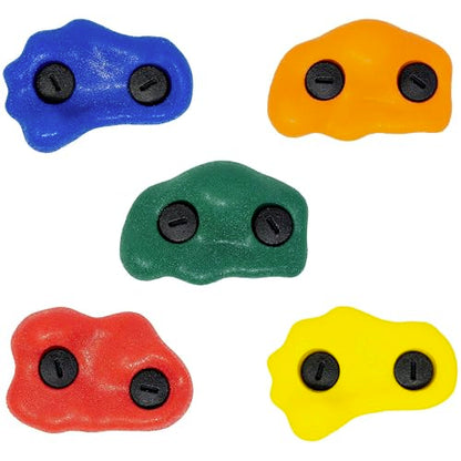 Squirrel Products Rock Climbing Holds for Kids, Deluxe Extra Large Climbing Rocks with Mounting Hardware - DIY Rock Wall Indoor & Outdoor Playground Accessories Wall Climbing Kit - Ages 3+ - style: 20 Pack with Patented Safety Plugs