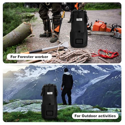 AOLEBA Arborist Rope Storage Bag Tree Climbing Rock Rope Bucket Backpack Rope Storage Bag Large Capacity 1680D Thicken Nylon Material with Hand Straps, Side Pockets - color: Black
