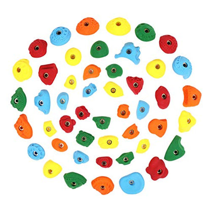 Atomik Climbing Holds 47 Bolt-On Variety Holds in Assorted Bright Tones with Indoor Hardware