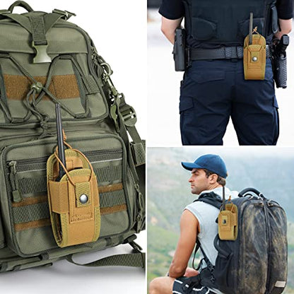FRTKK Tactical Radio Holder Radio Holster Molle Radio Pouch Universal Radio Case Military Heavy Duty Radio Bag for Police Firefighter Two Ways Walkie Talkies Vest (Tan-small) - color: Tan-small