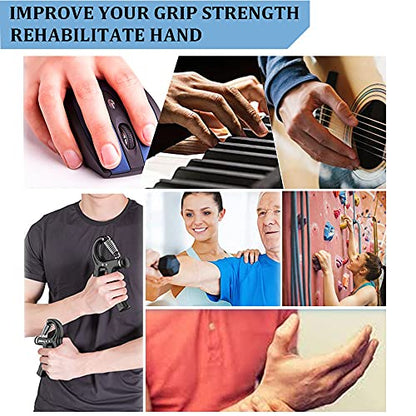 Grip Strength Trainer with Counter 2 Pack, Hand Grip Strengthener with Adjustable Resistance 11-132Lbs, Hand Grip Exerciser Strengthener, Non-Slip Hand Gripper, Forearm Workout Equipment, Perfect for