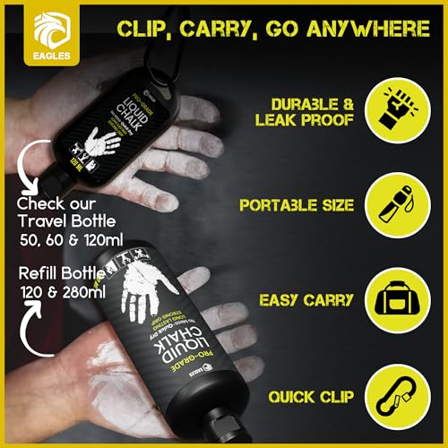 EAGLES Dry Hand Grip Enhancer, 1, 2 or 3 Pack Non-Sticky Anti-Slip Solution for Pole Dancing, Sweaty Hands Dry Grip for Football Tennis Golf Gymnastics Gaming Weightlifting Pole Fitness - size: 1 Pack Liquid Chalk