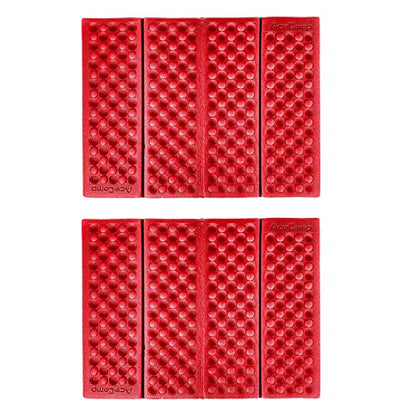 AceCamp 3940 Portable Lightweight Mini Waterproof Folding Mat, Foam Sitting Pad for Outdoor Activities, Foldable Kneeling and Seat Cushion for Comfort, Red - style: 2-pack