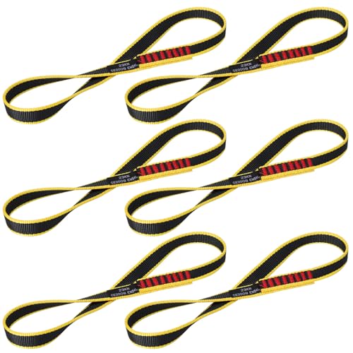 20MM Nylon Climbing Sling Runner 23KN CE2008/EN566 Rock Climbing Webbing Straps for Rock Climbing, Rappelling, Swing, Yoga Hammock etc - size: 30cm/ 12inch |Pack of 6